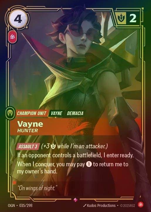 【FOIL】[Fury] Vayne, Hunter [OGN-035-R]