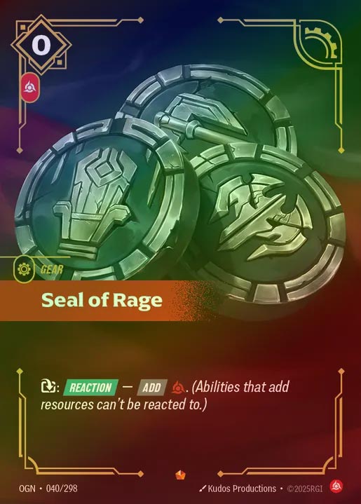 【FOIL】[Fury] Seal of Rage [OGN-040-E]