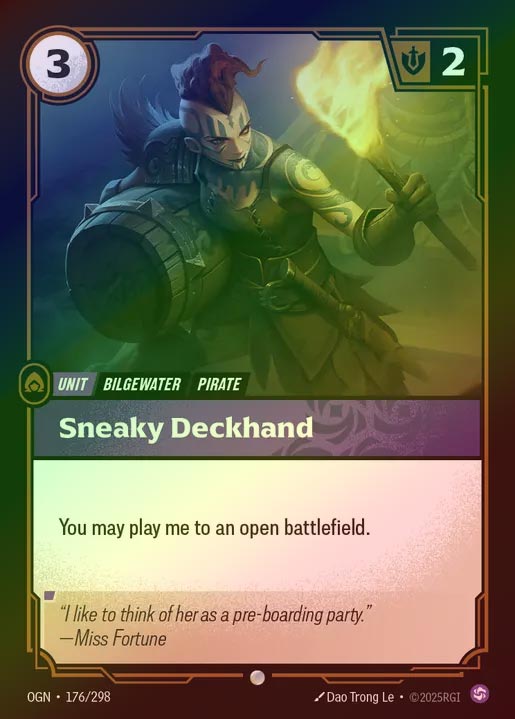 【FOIL】[Chaos] Sneaky Deckhand [OGN-176-C]