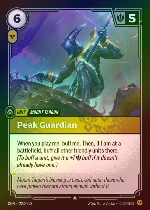 【FOIL】[Order] Peak Guardian [OGN-223-U]