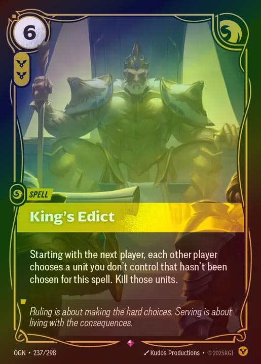 【FOIL】[Order] King's Edict [OGN-237-R]