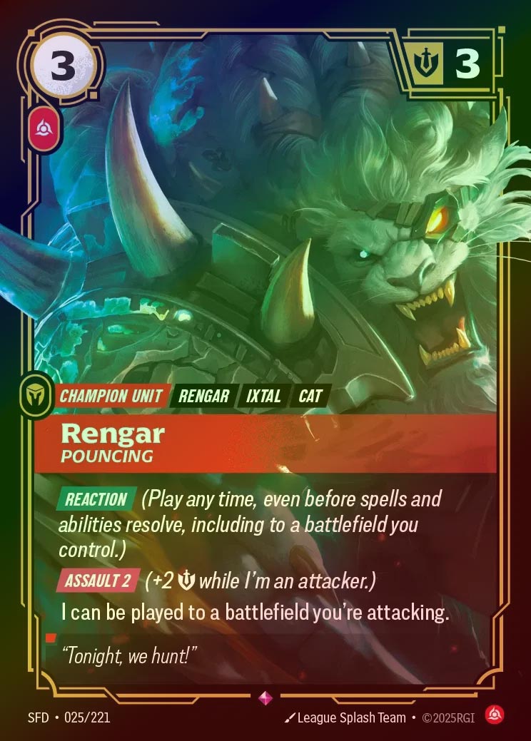 【FOIL】[Fury] Rengar, Pouncing [SFD-025-R]