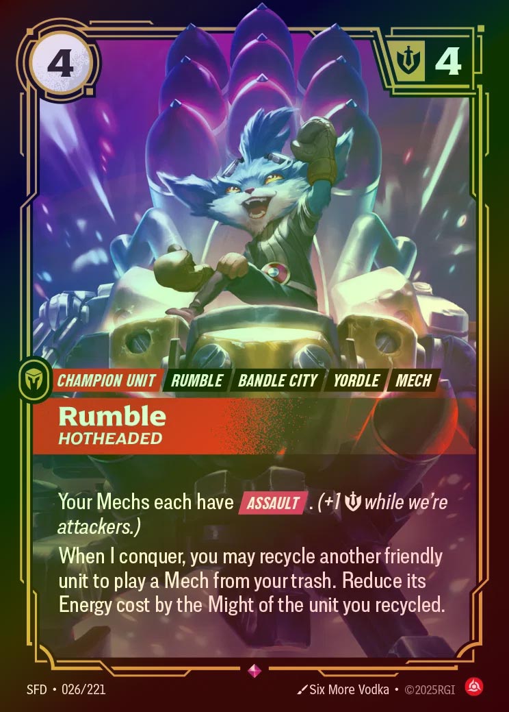 【FOIL】[Fury] Rumble, Hotheaded [SFD-026-R]