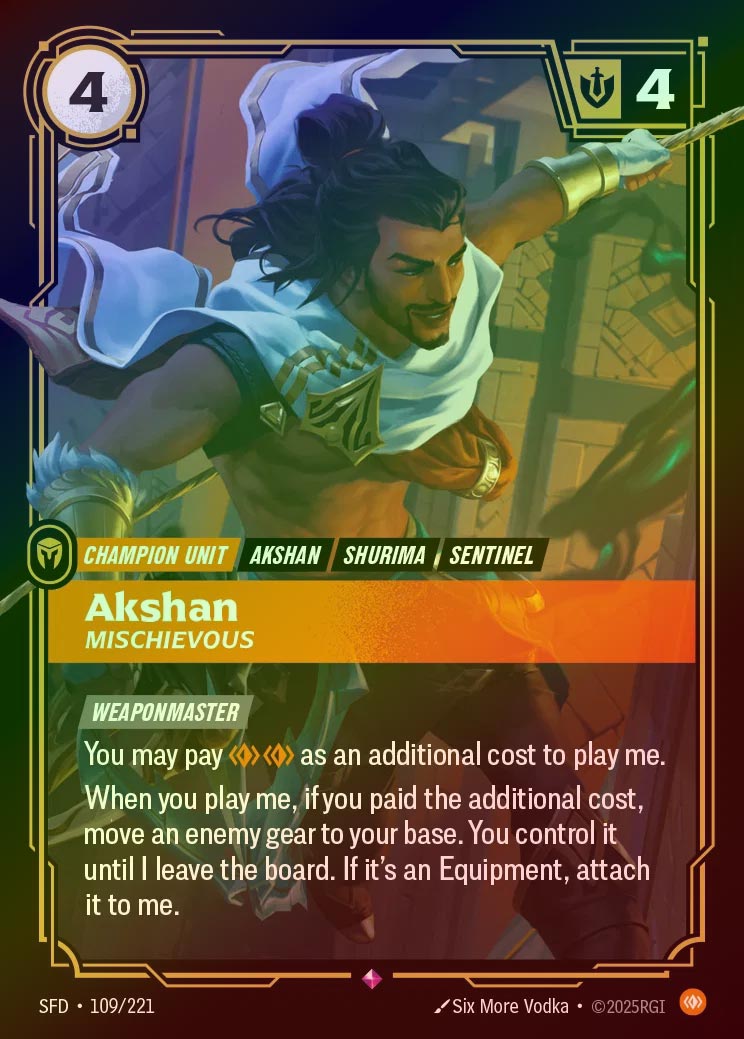 【FOIL】[Body] Akshan, Mischievous [SFD-109-R]