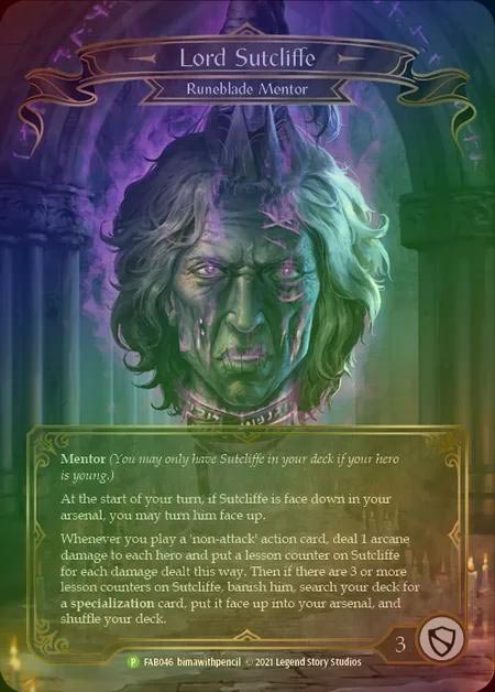 【RF】[Runeblade] Lord Sutcliffe [FAB046] (Promo) Rainbow Foil