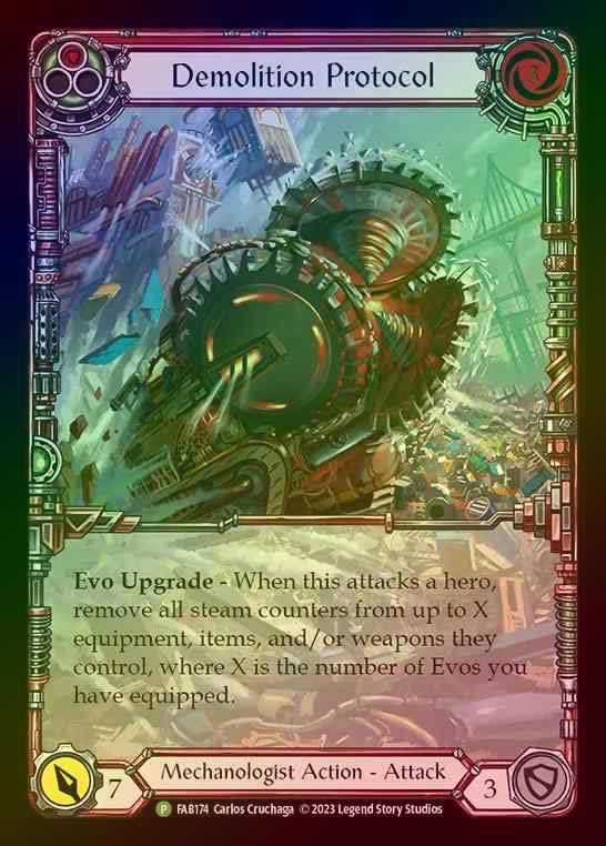 【RF】[Mechanologist] Demolition Protocol (Extended Art) [FAB174] (Promo) Rainbow Foil