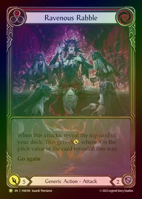 【RF】[Generic] Ravenous Rabble (Extended Art) (red) [FAB190-P]