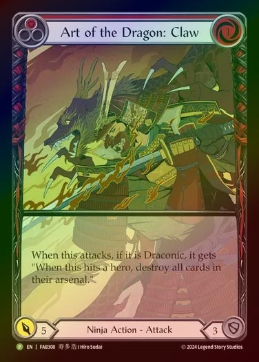 【RF】[Ninja] Art of the Dragon: Claw (Extended Art) [FAB308-P]