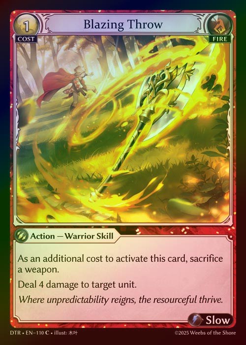 【FOIL】[Fire] Blazing Throw [DTR110-C]