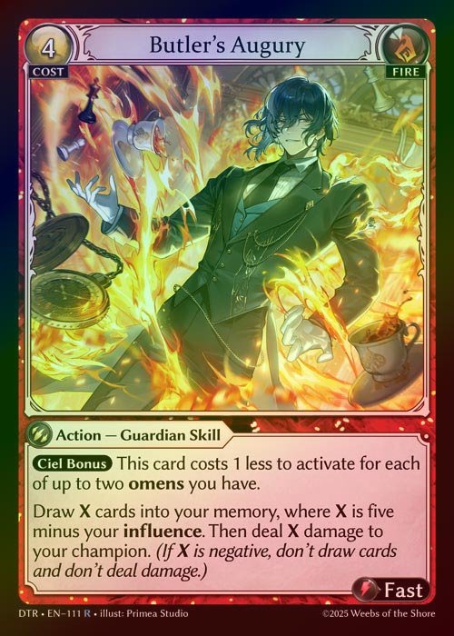 【FOIL】[Fire] Butler's Augury [DTR111-R]