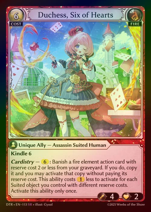 【FOIL】[Fire] Duchess, Six of Hearts [DTR113-SR]