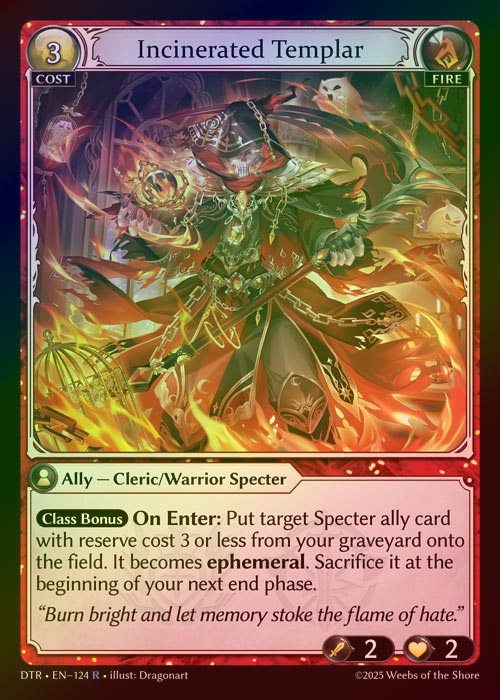 【FOIL】[Fire] Incinerated Templar [DTR124-R]