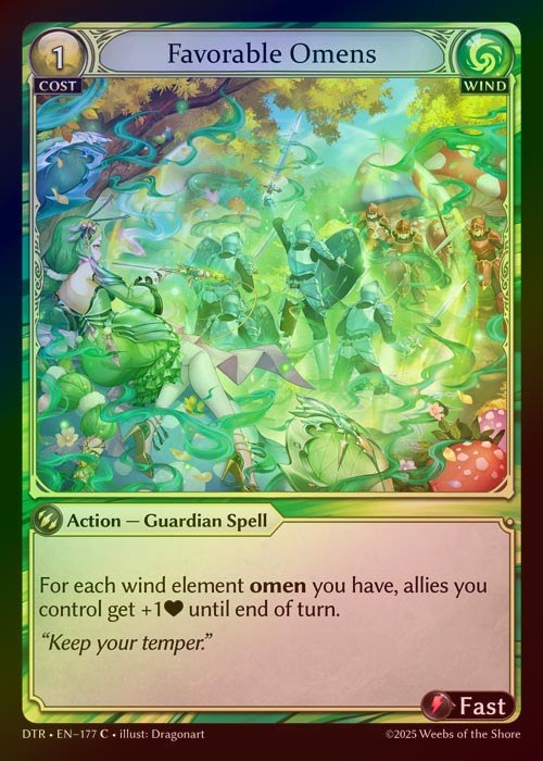 【FOIL】[Wind] Favorable Omens [DTR177-C]