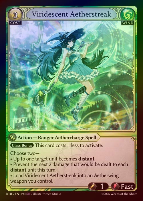 【FOIL】[Wind] Viridescent Aetherstreak [DTR193-SR]