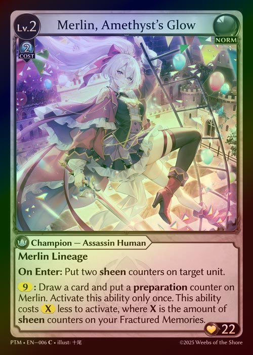 【FOIL】[Norm] Merlin, Amethyst's Glow [PTM006-C]
