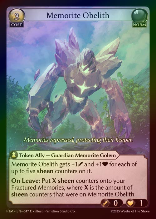【FOIL】[Norm] Memorite Obelith [PTM047-C]
