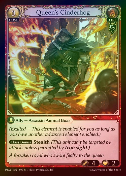 【FOIL】[Fire] Queen's Cinderhog [PTM093-U]