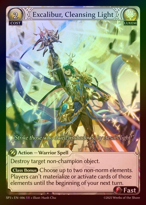 【FOIL】[Luxem] Excalibur, Cleansing Light [SP3_006-SR]