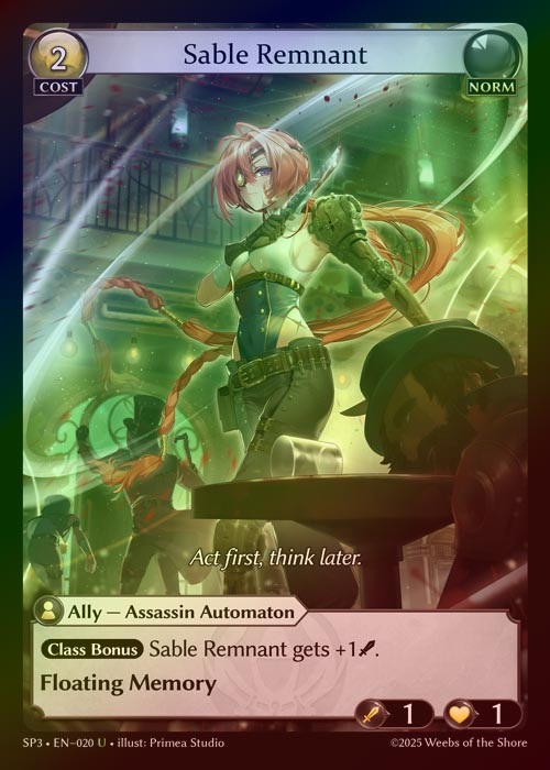 【FOIL】[Norm] Sable Remnant [SP3_020-U]