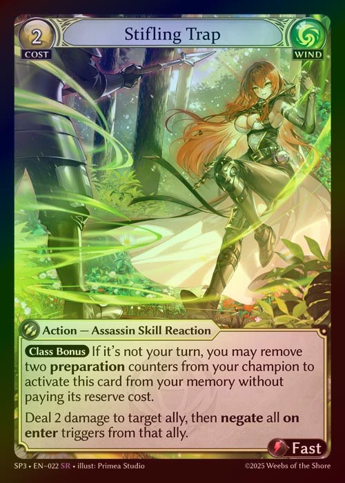 【FOIL】[Wind] Stifling Trap [SP3_022-SR]