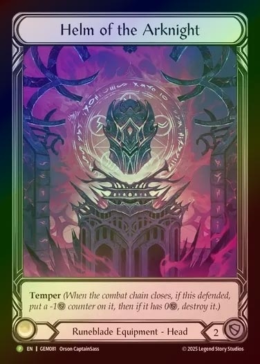 【RF】[Runeblade] Helm of the Arknight [GEM081-P]