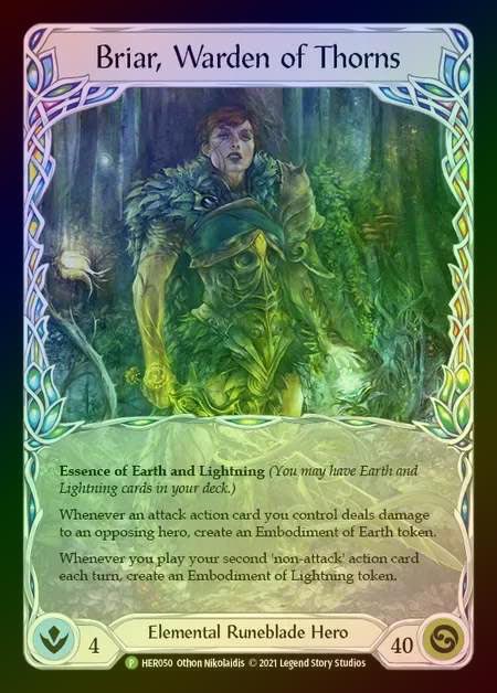 【RF】[Elemental Runeblade] Briar, Warden of Thorns [HER050] (Promo) Rainbow Foil