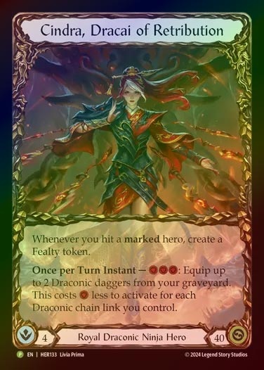 【RF】[Royal Draconic Ninja] Cindra, Dracai of Retribution (Extended Art) [HER133-P]