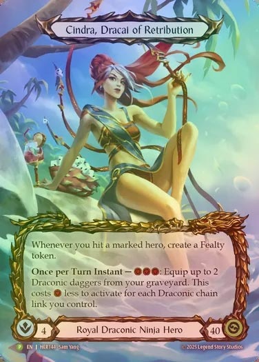 【RF】[Royal Draconic Ninja] Cindra, Dracai of Blades (Extended Art) [HER144-P]