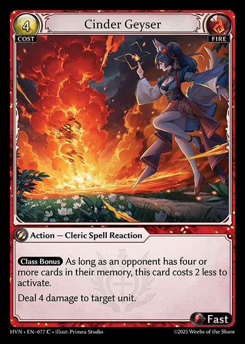 [Fire] Cinder Geyser [HVN-077-C]