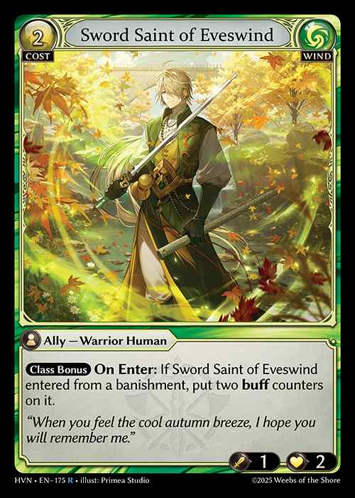 [Wind] Sword Saint of Eveswind [HVN-175-R]