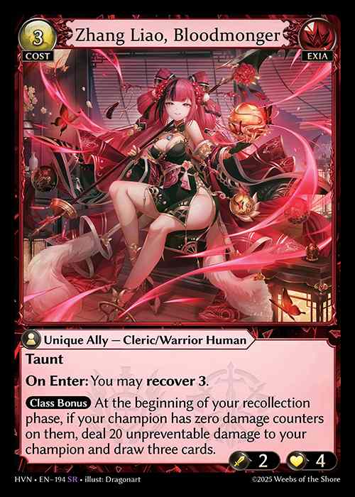 [Luxem] Zhang Liao, Bloodmonger [HVN-194-SR]