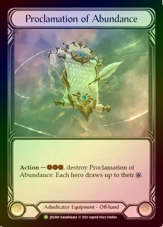 【CF】[Adjudicator] Proclamation of Abundance [JDG009-P]