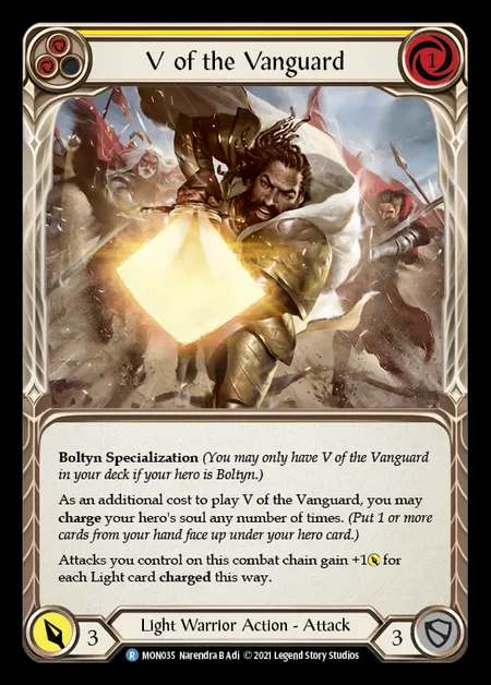 [Light Warrior] V of the Vanguard (yellow) [1st-MON_035-R]