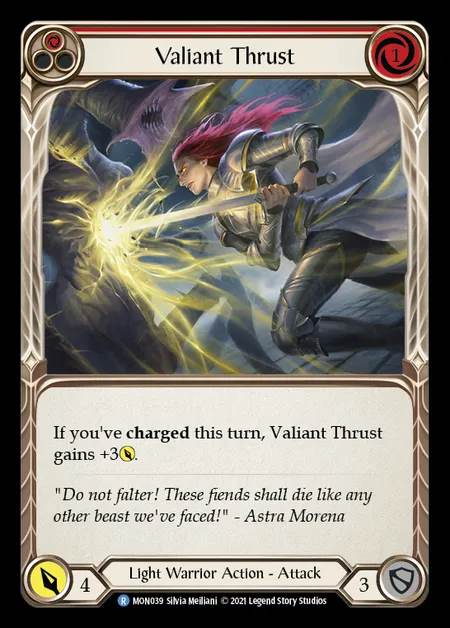 [Light Warrior] Valiant Thrust (red) [1st-MON_039-R]