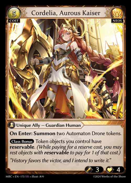 [Neos] Cordelia, Aurous Kaiser [MRC175-SR]