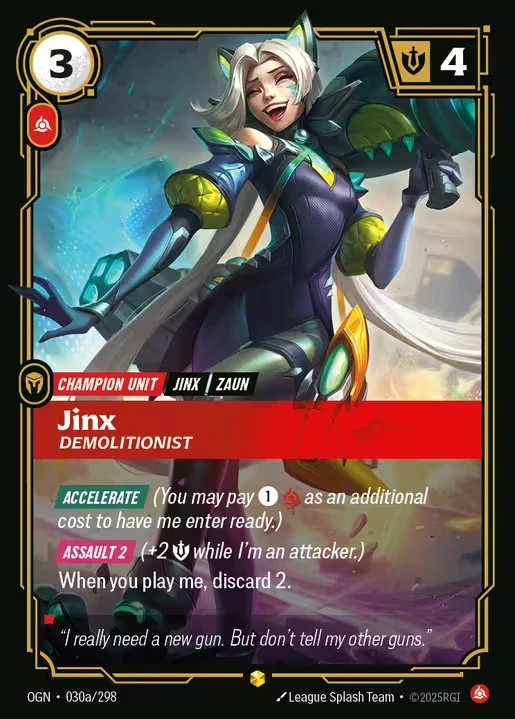 【Showcase】[Fury] Jinx, Demolitionist [OGN-030a-Showcase]