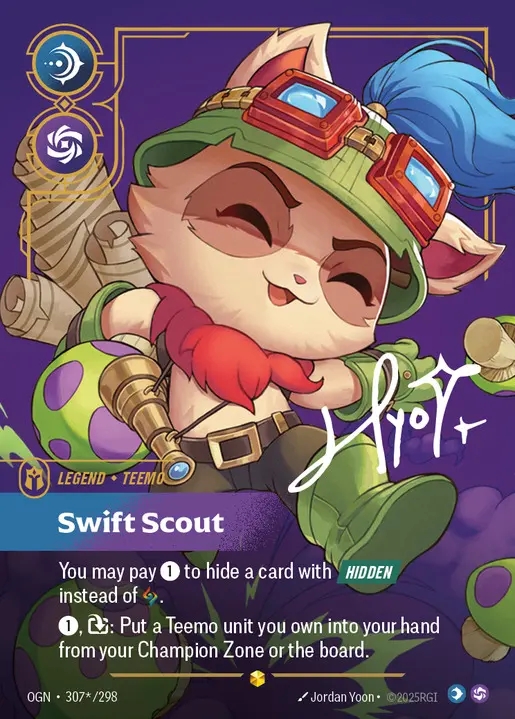 【クーポン使用不可】【SIGNED】[Mind Chaos] Teemo, Swift Scout [OGN-307*-Showcase]