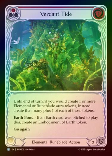 【RF】【EN】[Elemental Runeblade] 新緑のうねり/Verdant Tide (red)  [PEN203-R]