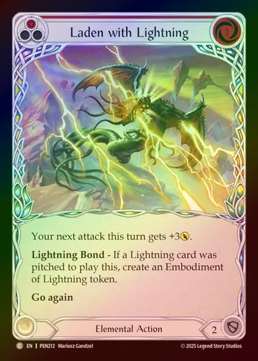 【RF】【EN】[Elemental] 停留する稲妻/Laden with Lightning (red)  [PEN212-C]