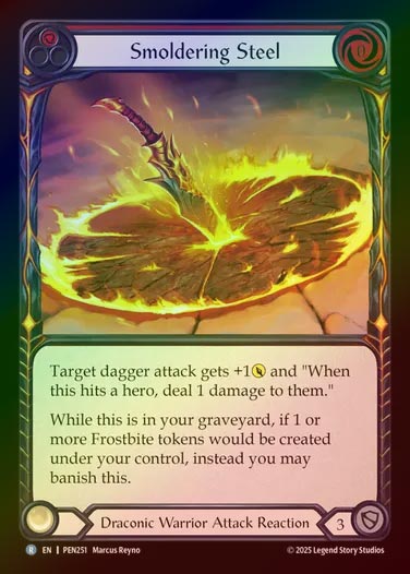 【RF】【EN】[Draconic Warrior] 焦熱の刃/Smoldering Steel (red)  [PEN251-R]