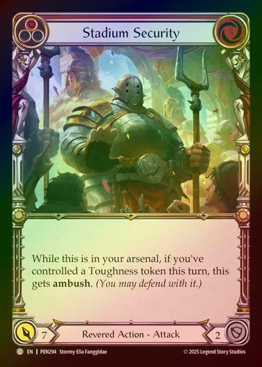 【RF】【EN】[Revered] スタジアムの警備兵/Stadium Security (red)  [PEN294-C]