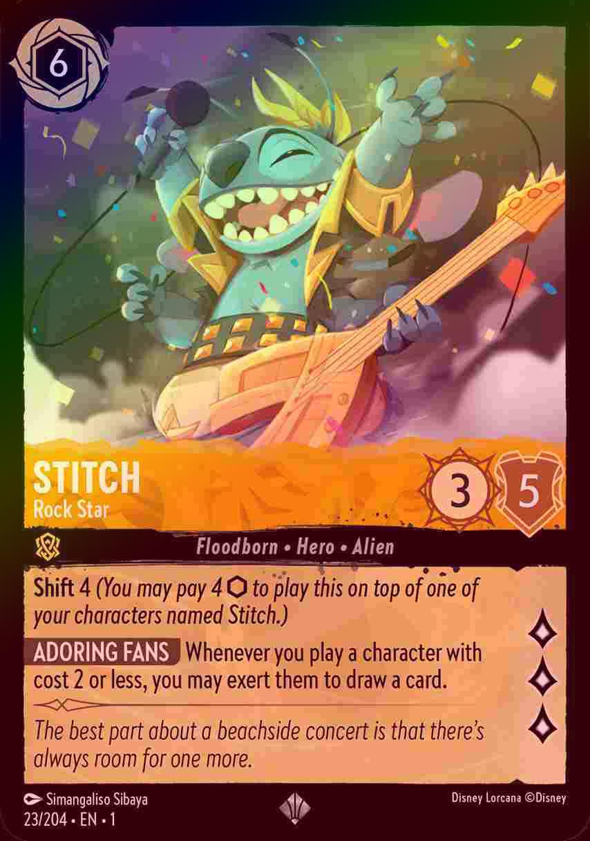 【FOIL】Stitch - Rock Star [1ST-023/204-S]