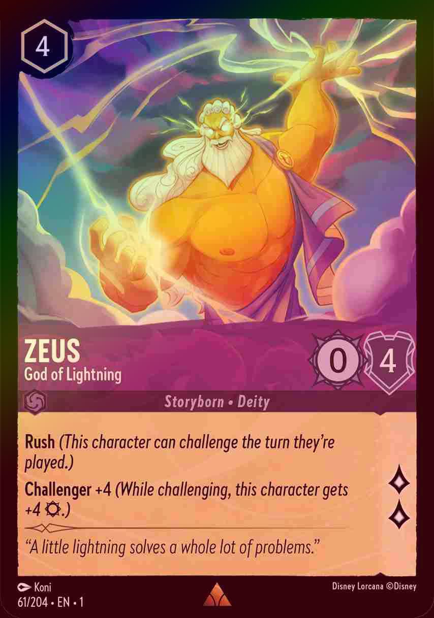 【FOIL】Zeus - God of Lightning [1ST-061/204-R]