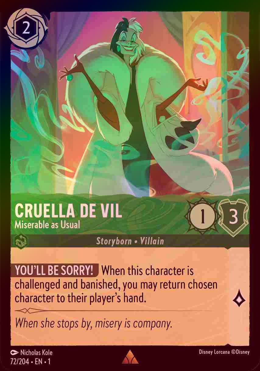 【FOIL】Cruella De Vil - Miserable as Usual [1ST-072/204-R]