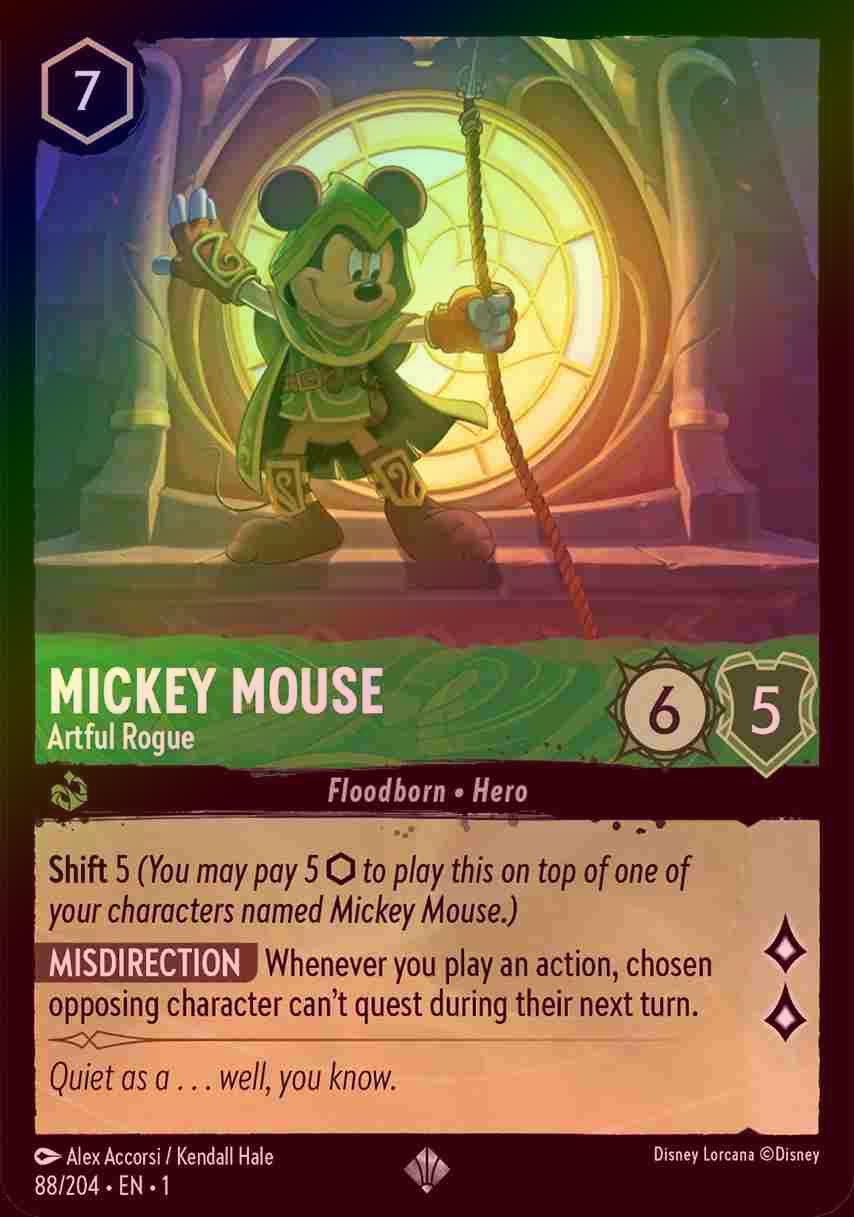 【FOIL】Mickey Mouse - Artful Rogue [1ST-088/204-S]