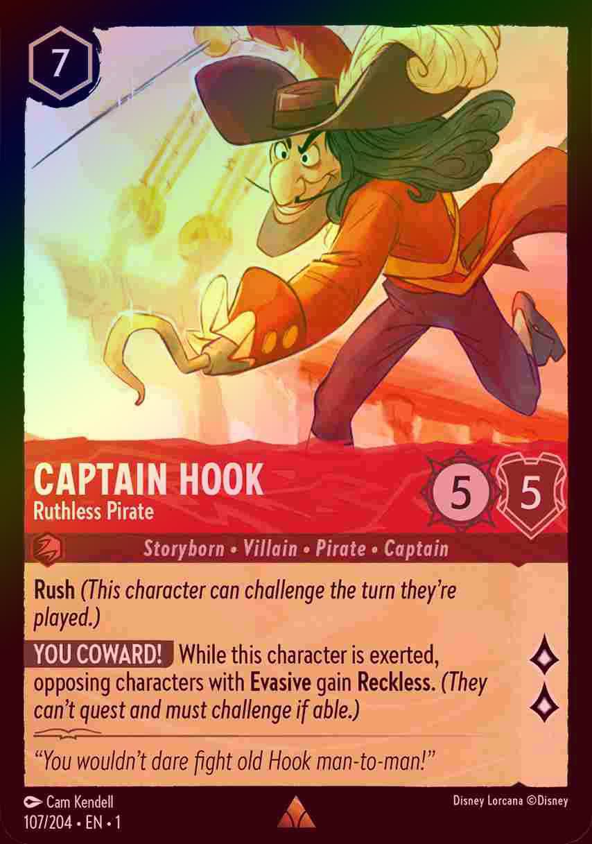 【FOIL】Captain Hook - Ruthless Pirate [1ST-107/204-R]