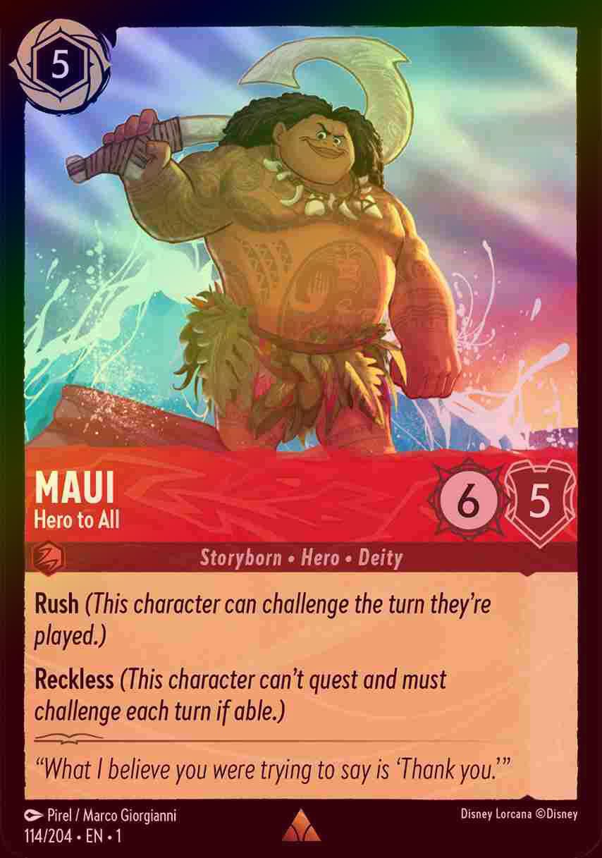 【FOIL】Maui - Hero to All [1ST-114/204-R]