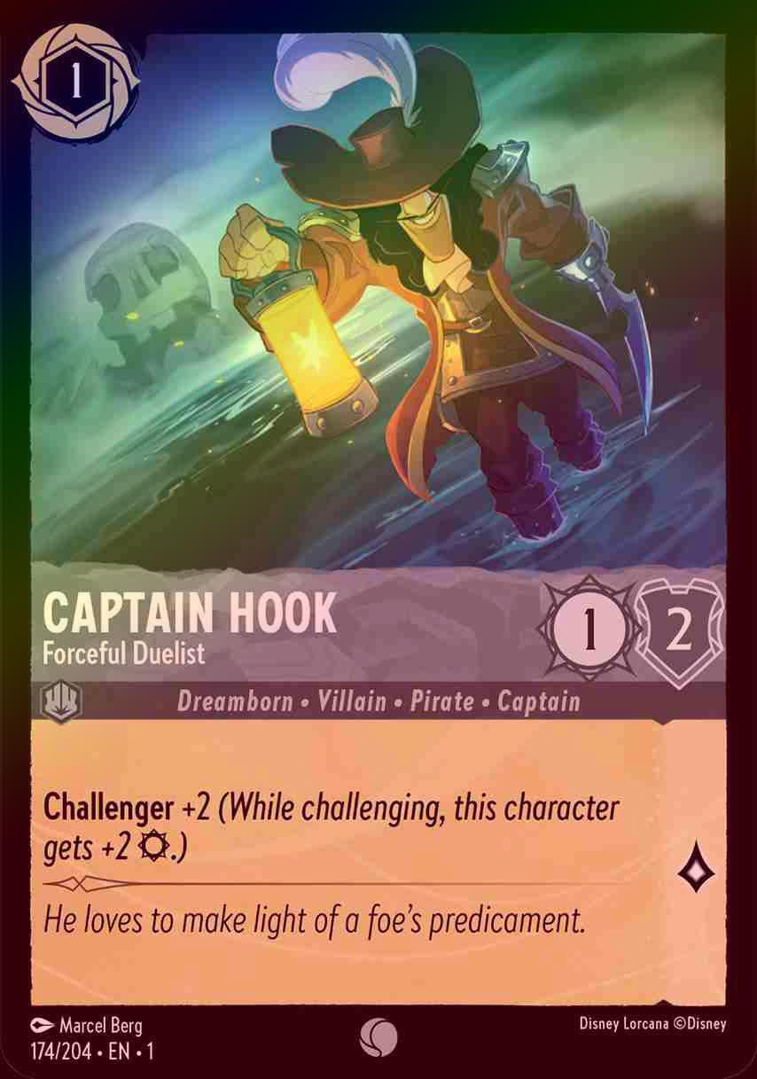 【FOIL】Captain Hook - Forceful Duelist [1ST-174/204-C]