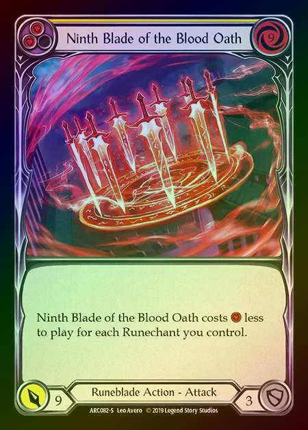 【RF】[Runeblade] Ninth Blade of the Blood Oath [1st-ARC082-S] Rainbow Foil