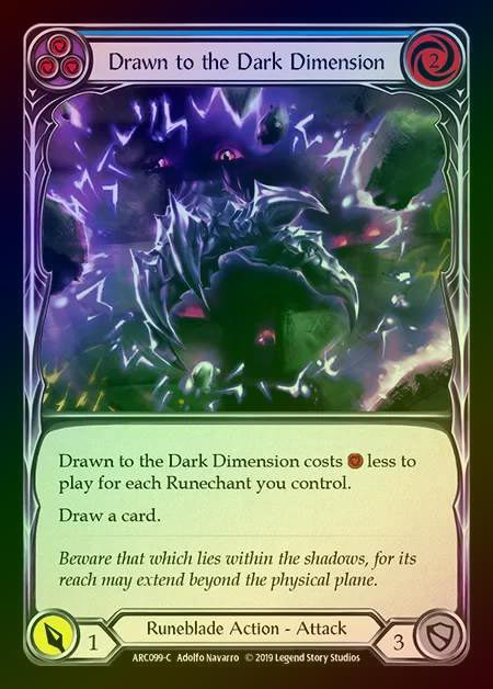 【RF】[Runeblade] Drawn to the Dark Dimension (blue) [1st-ARC099-C] Rainbow Foil